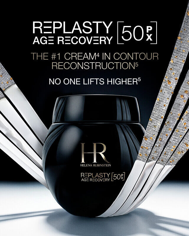 Helena Rubinstein Replasty Age Recovery Nachtcreme-Tiegel mit Details zur Pro-Xylane™-Formel.